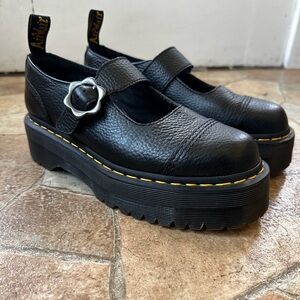 Doc Marten Platform Leather Mary Jane Shoe Size 8